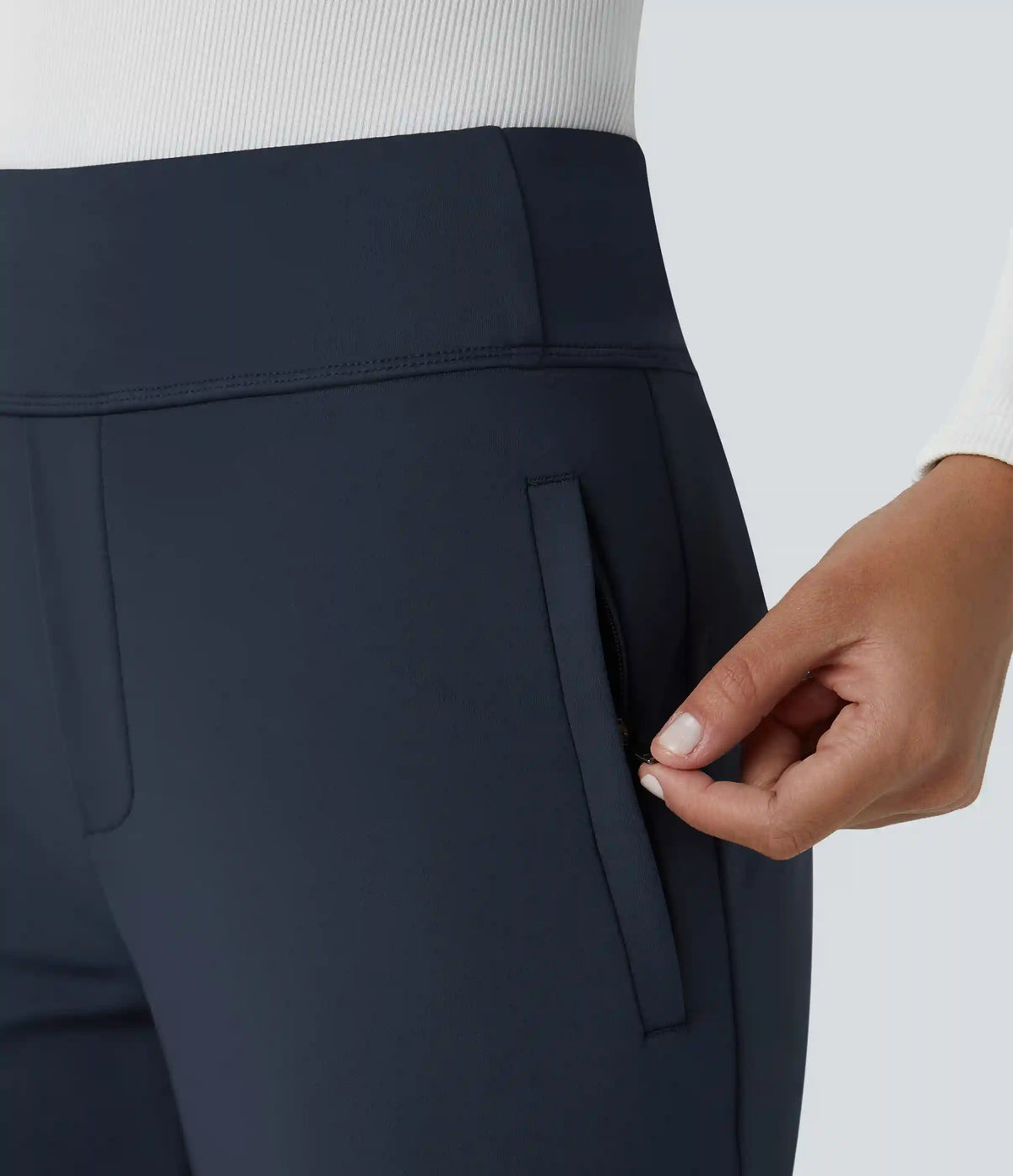 Halara Flex™ DayStretch Mid Rise Side Zipper Pocket Work Flare Pants