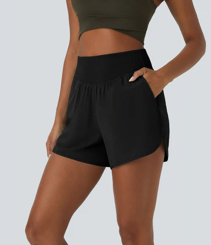 Breezeful™ High Waisted Pocket Quick Dry Casual Shorts 4"