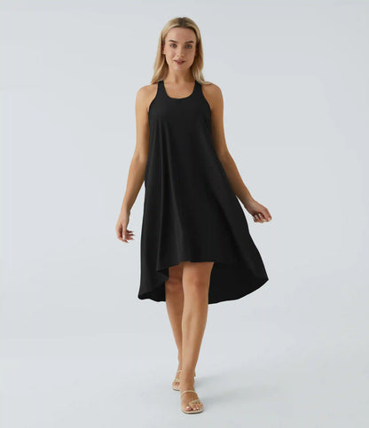 Breezeful™ RacerPocket High Low Flowy Midi Quick Dry Casual Dress