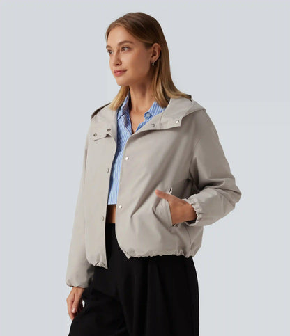 Hooded Long Sleeve Casual Jacket with Pockets