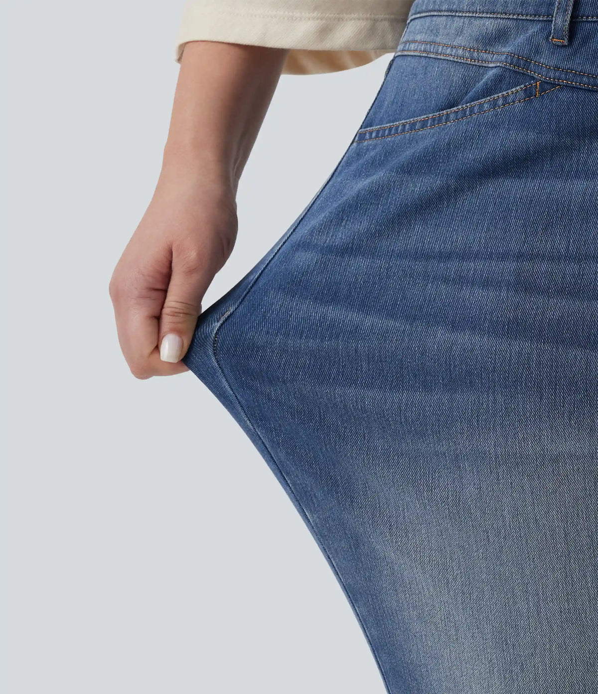 Halara Flex™ Plus Size High Waisted Split Capri Casual Slim Jeans with Pockets