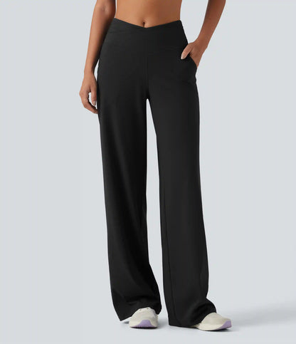 Halara UltraSculpt™ High Waisted Crossover Straight Leg Yoga Pants with Pockets