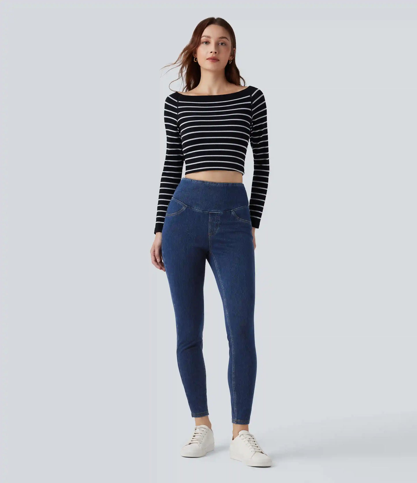 Halara Flex™ High Waisted Tummy Control Denim Casual Leggings with Pockets