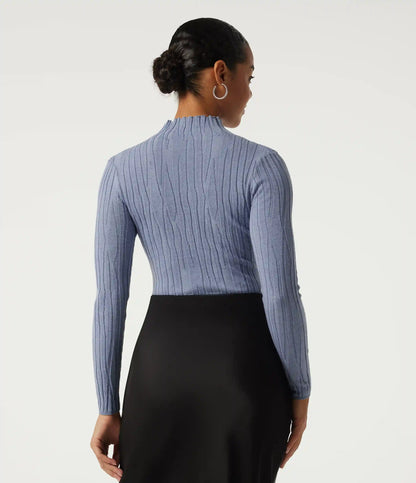 Mock Neck Long Sleeve Work Sweater