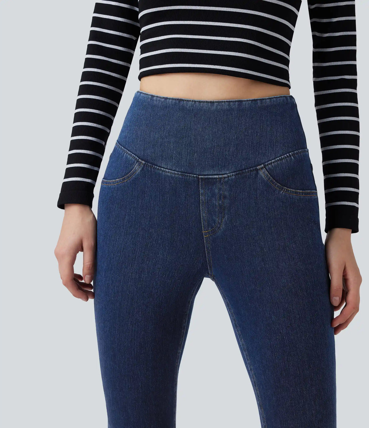 Halara Flex™ High Waisted Tummy Control Denim Casual Leggings with Pockets