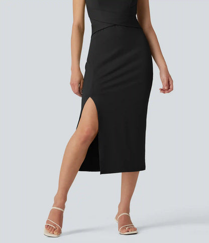 Sweetheart Neck Built-in Bra Bodycon Midi Casual Dress