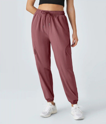 Mid Rise Drawstring Pocket Casual Cargo Joggers