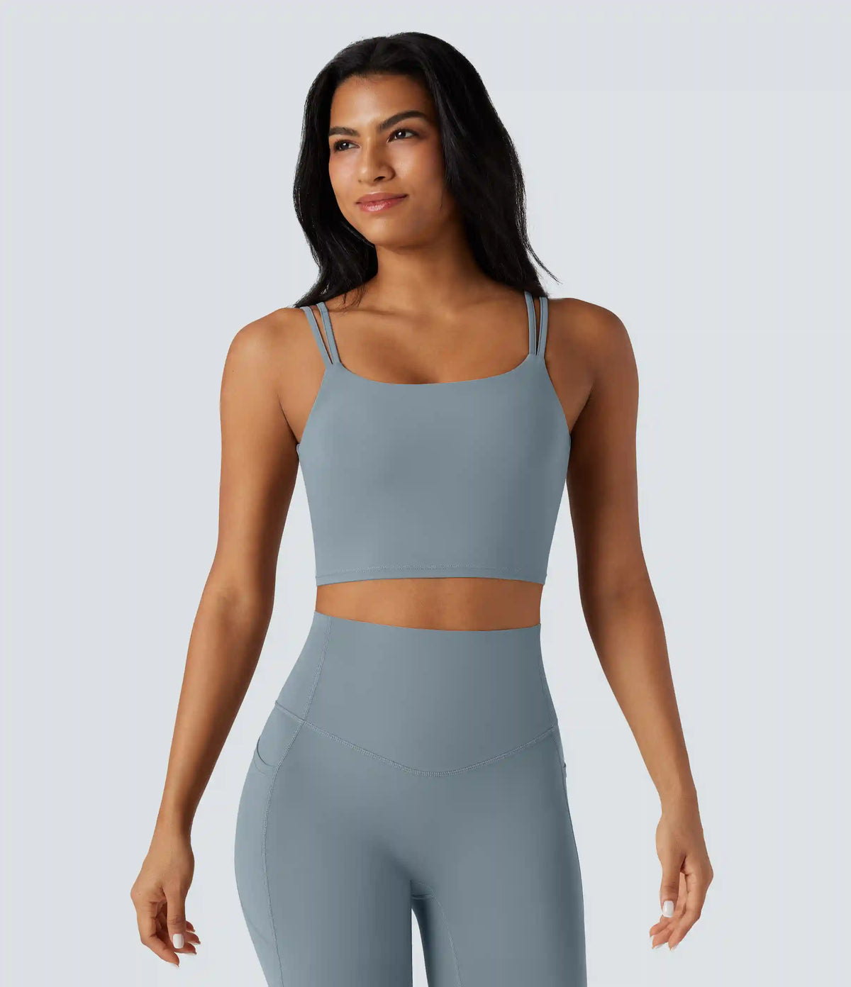 Halara UltraSculpt™ Double Straps Twisted Backless Cropped Yoga Tank Top