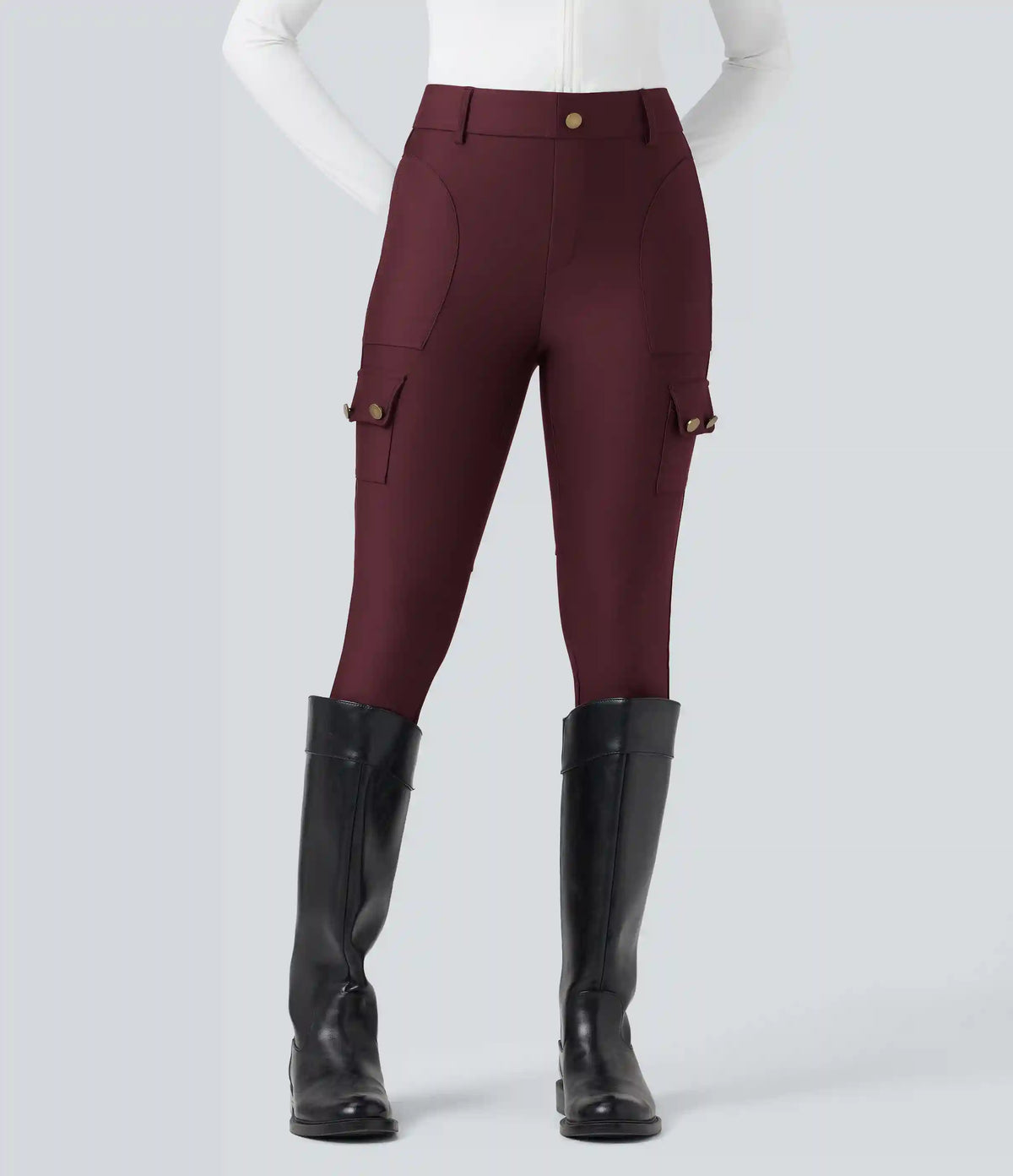 High Waisted Sheen 7/8 Leggings with Pockets