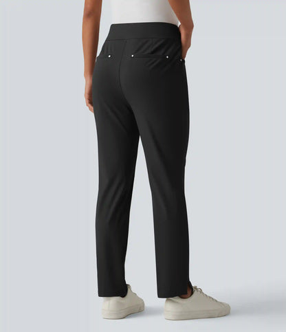 High Waisted Tapered Golf Pants with Pockets
