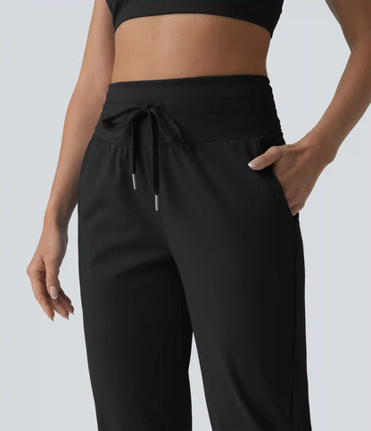 SoftlyZero™ Plush High Waisted Drawstring Tummy Control Yoga Pedal Pushers Joggers with Pockets