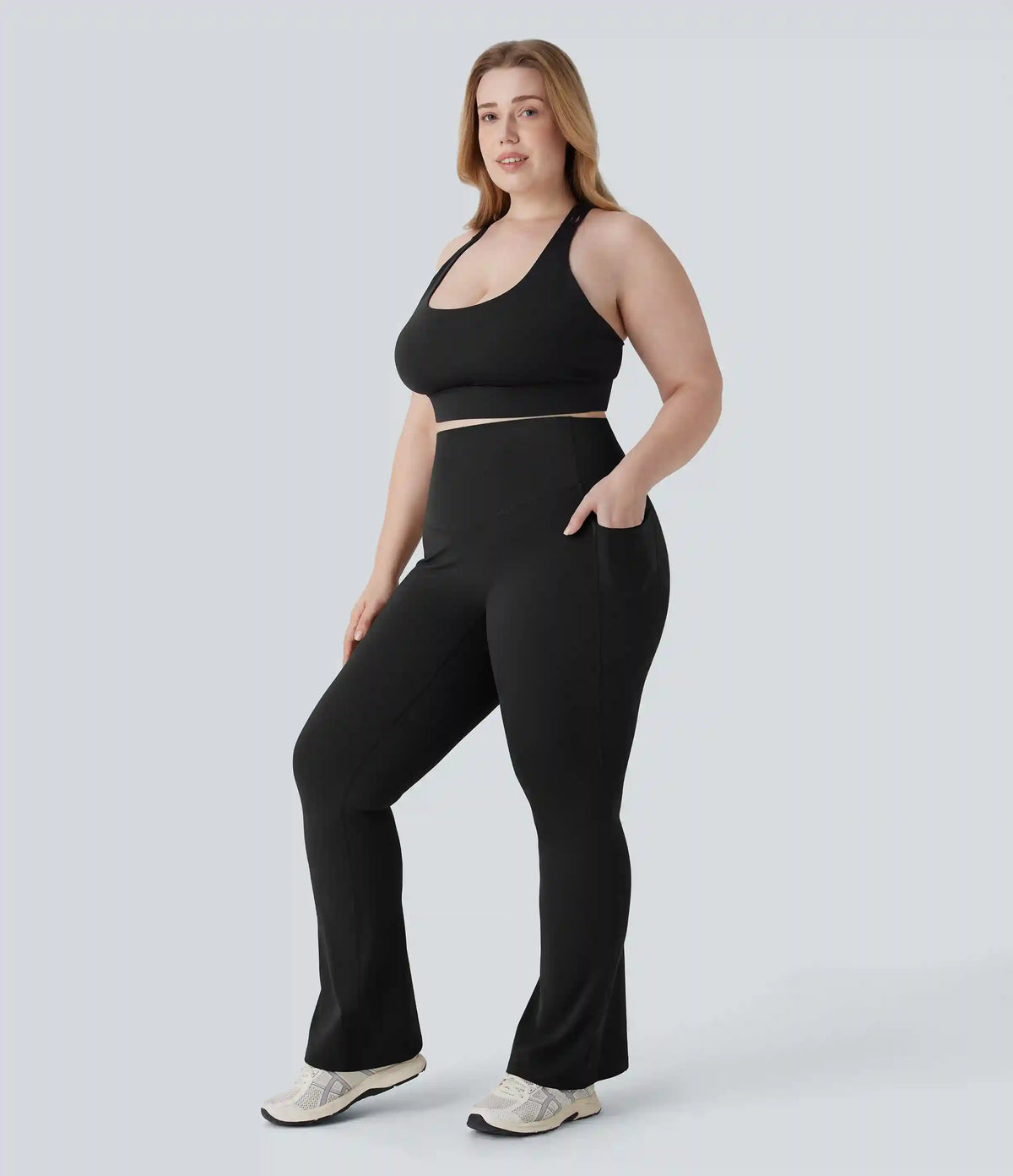 Halara UltraSculpt™ High Waisted Tummy Control Pocket Shaping Yoga Bootcut Plus Size Leggings