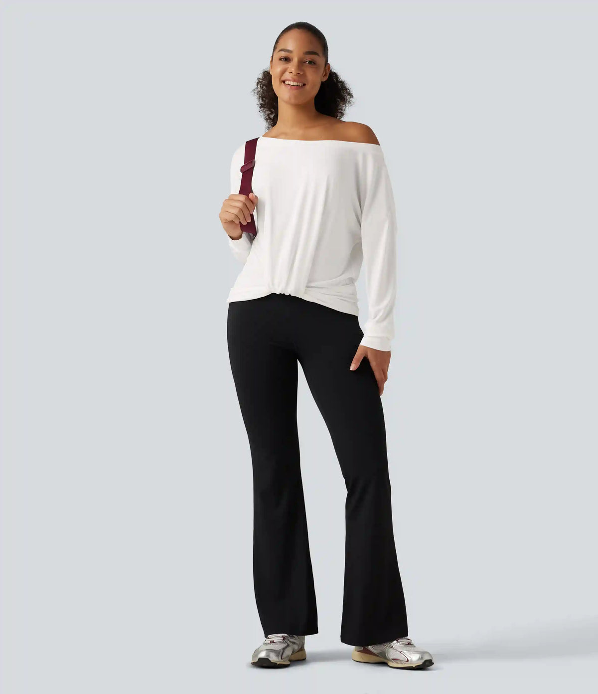 Long Sleeve Ruched Yoga Sports Top