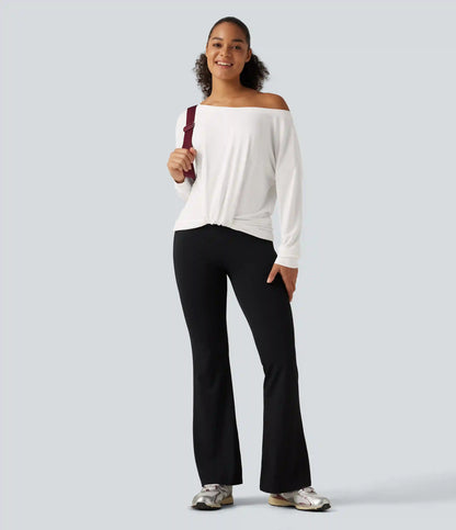 Long Sleeve Ruched Yoga Sports Top