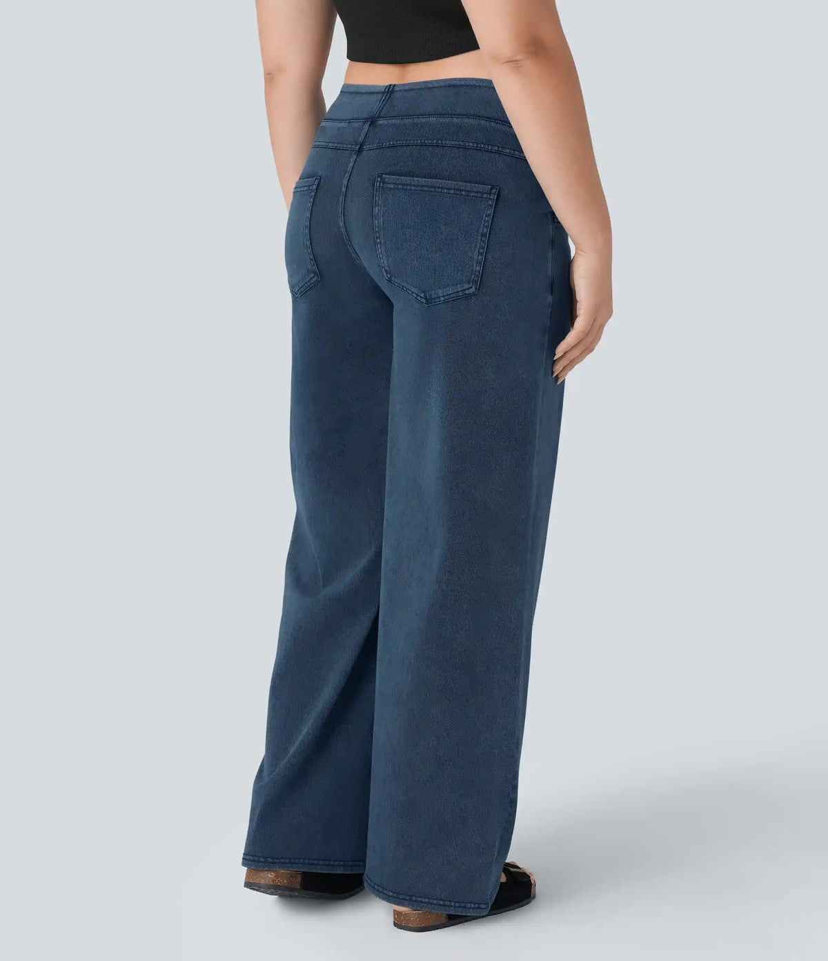 Halara Flex™ High Waisted Pockets Baggy Wide Leg Loose Casual Plus Size Jeans