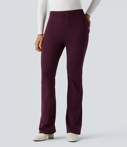 Halara Flex™ High Waisted Striped Work Flare Pants with Pockets