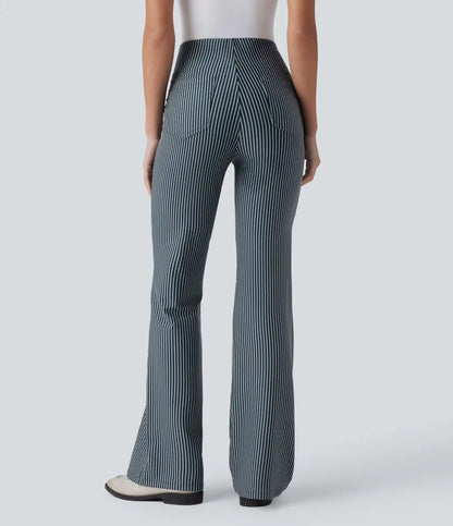 Halara Flex™ High Waisted Striped Work Flare Pants with Pockets