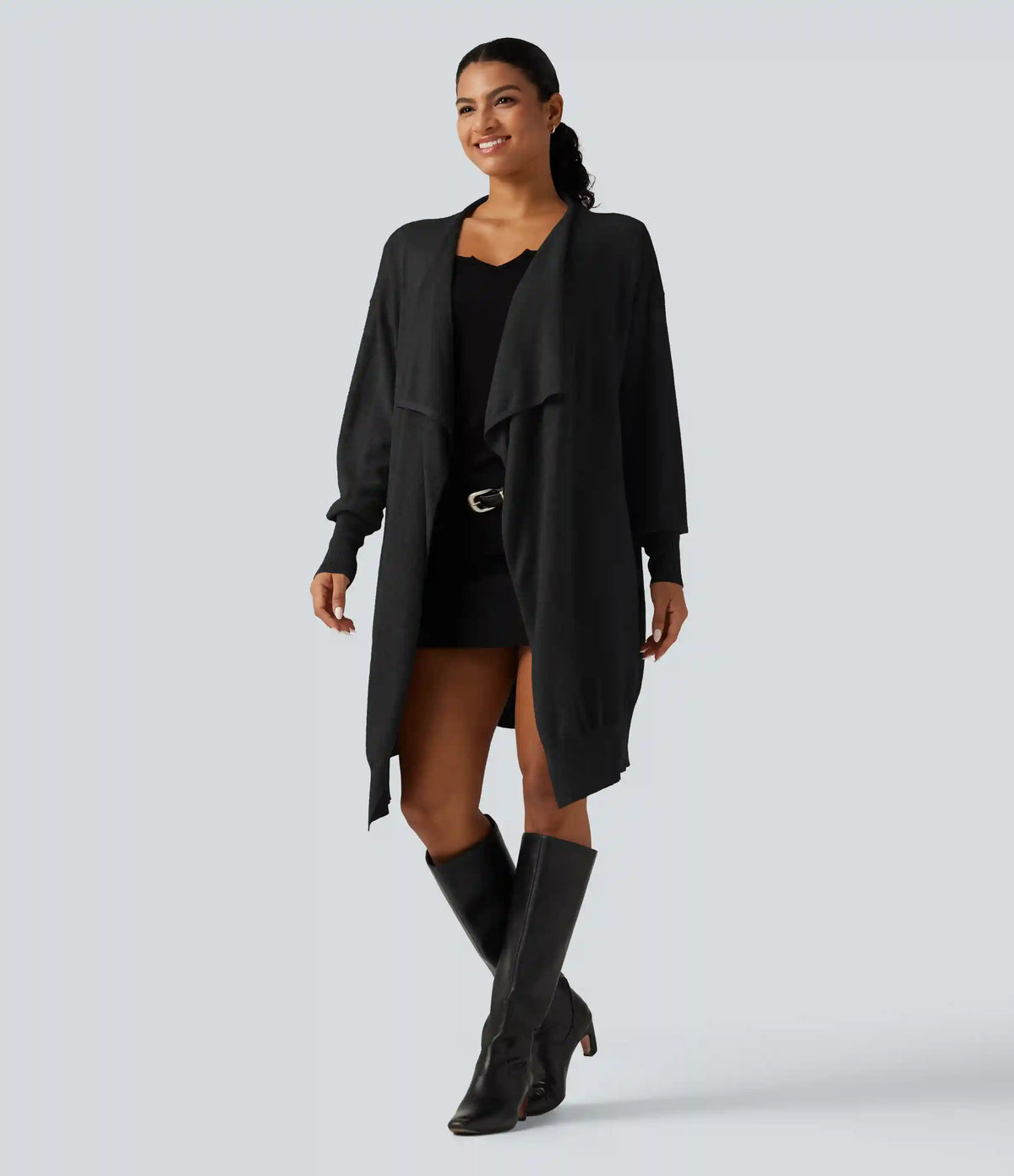 Long Sleeve Open Front Work Cardigan