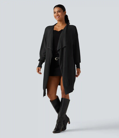 Long Sleeve Open Front Work Cardigan