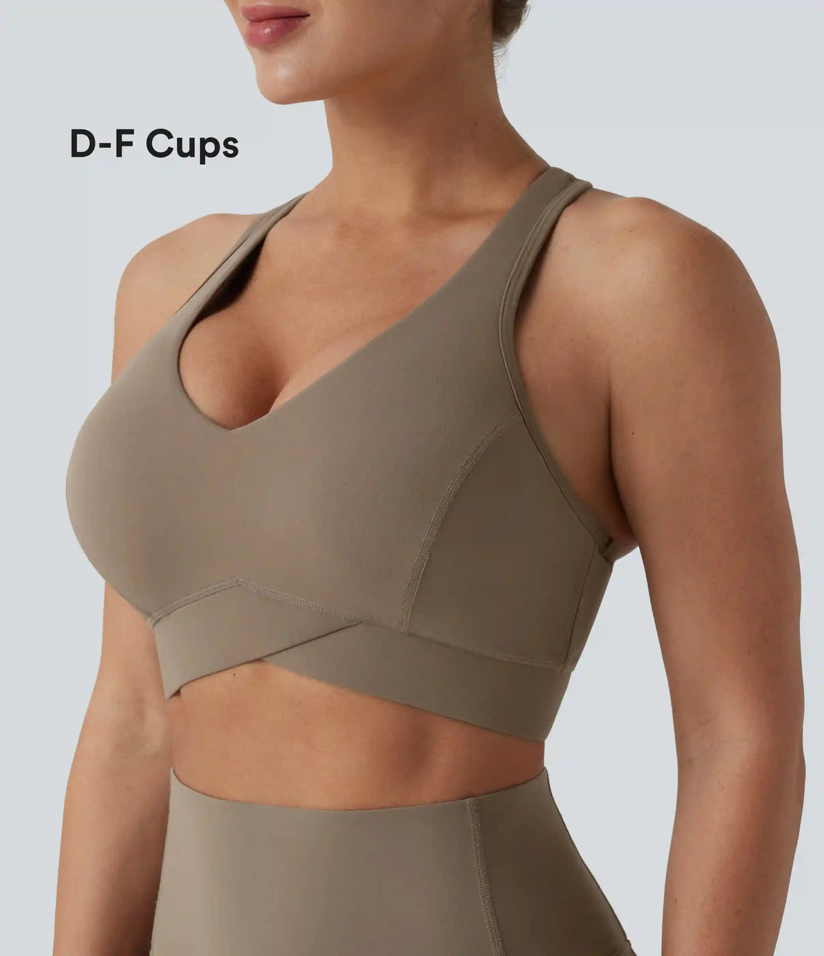 Halara UltraSculpt™ Light Support V Neck Racerback Running Sports Bra DD-F Cups