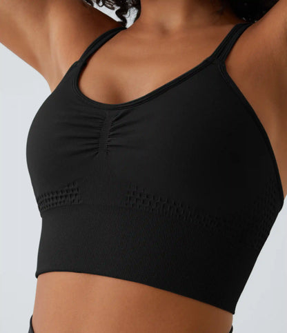 OneForm Seamless Flow Low Support Ruched Double Straps Sports Bra A-D Cups