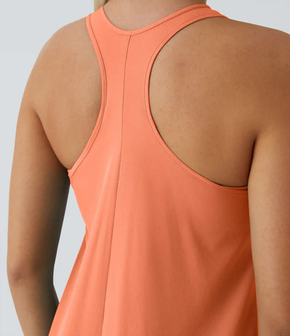 Breezeful™ RacerPocket High Low Flowy Midi Quick Dry Casual Dress