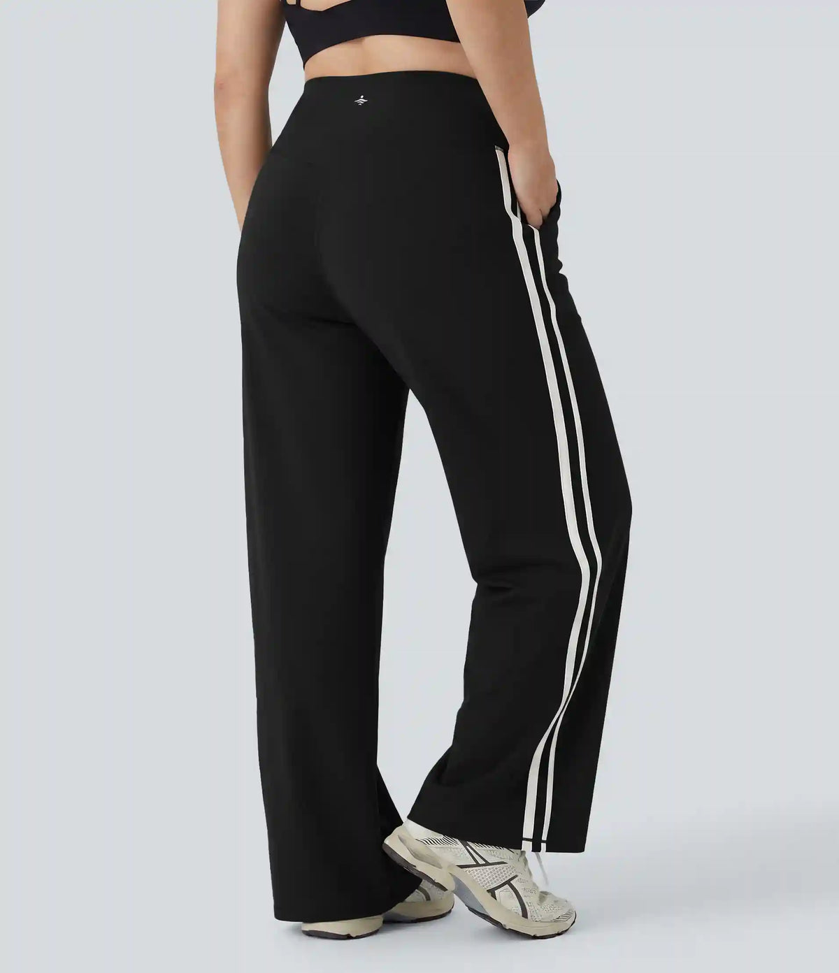Plus Size Halara UltraSculpt™ High Waisted Tummy Control Color Block Stripes Yoga Baggy Pants with Pockets