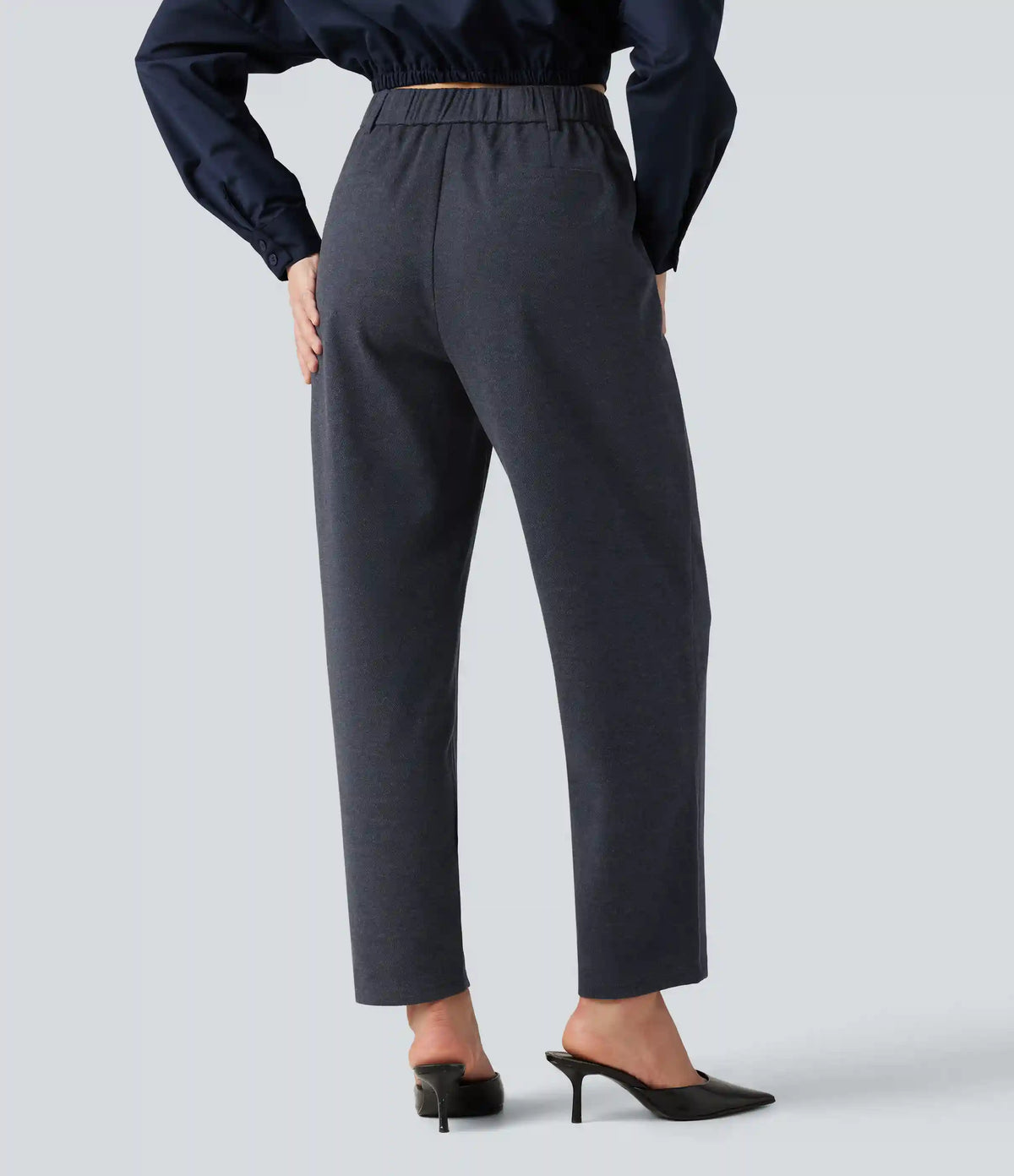 High Waisted Tapered Work Pants with Pockets