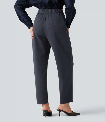 High Waisted Tapered Work Pants with Pockets