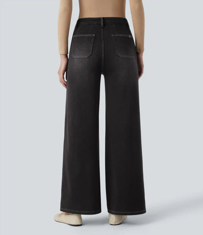 Halara Flex™ High Waisted Tummy Control Wide Leg Casual Jeans with Pockets