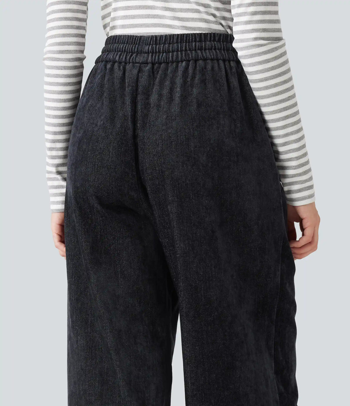 High Waisted Drawstring Baggy Casual Pants with Pockets