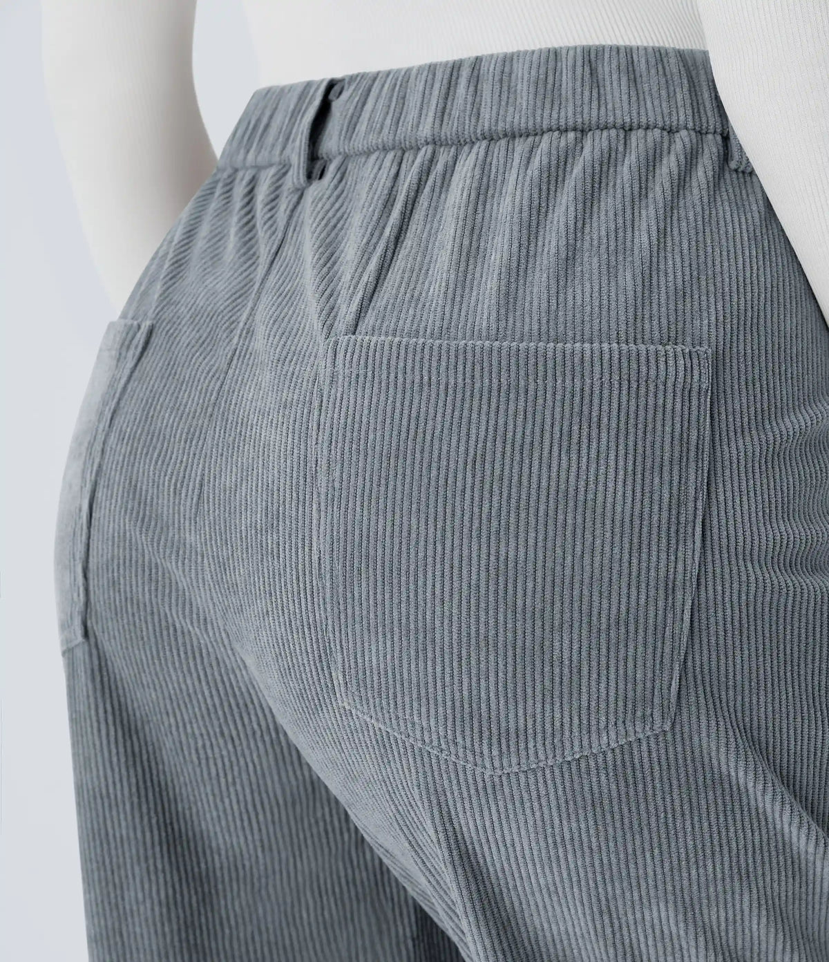 Mid Rise Zipper Pockets Corduroy Casual Joggers