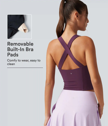 SoftlyZero™ V Neck Built-in-Bra Yoga Tank Top