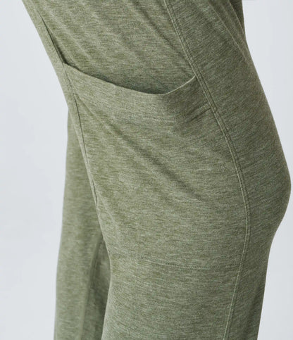 Mid Rise Tie Pockets Casual Harem Pants