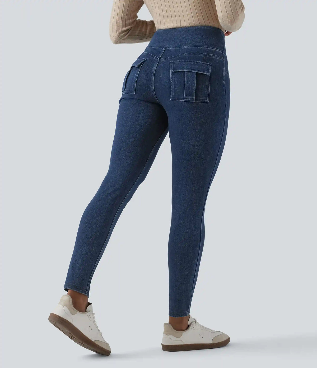 Halara Flex™ High Waisted Tummy Control Denim Casual Leggings with Pockets