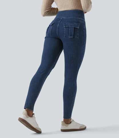 Halara Flex™ High Waisted Tummy Control Denim Casual Leggings with Pockets