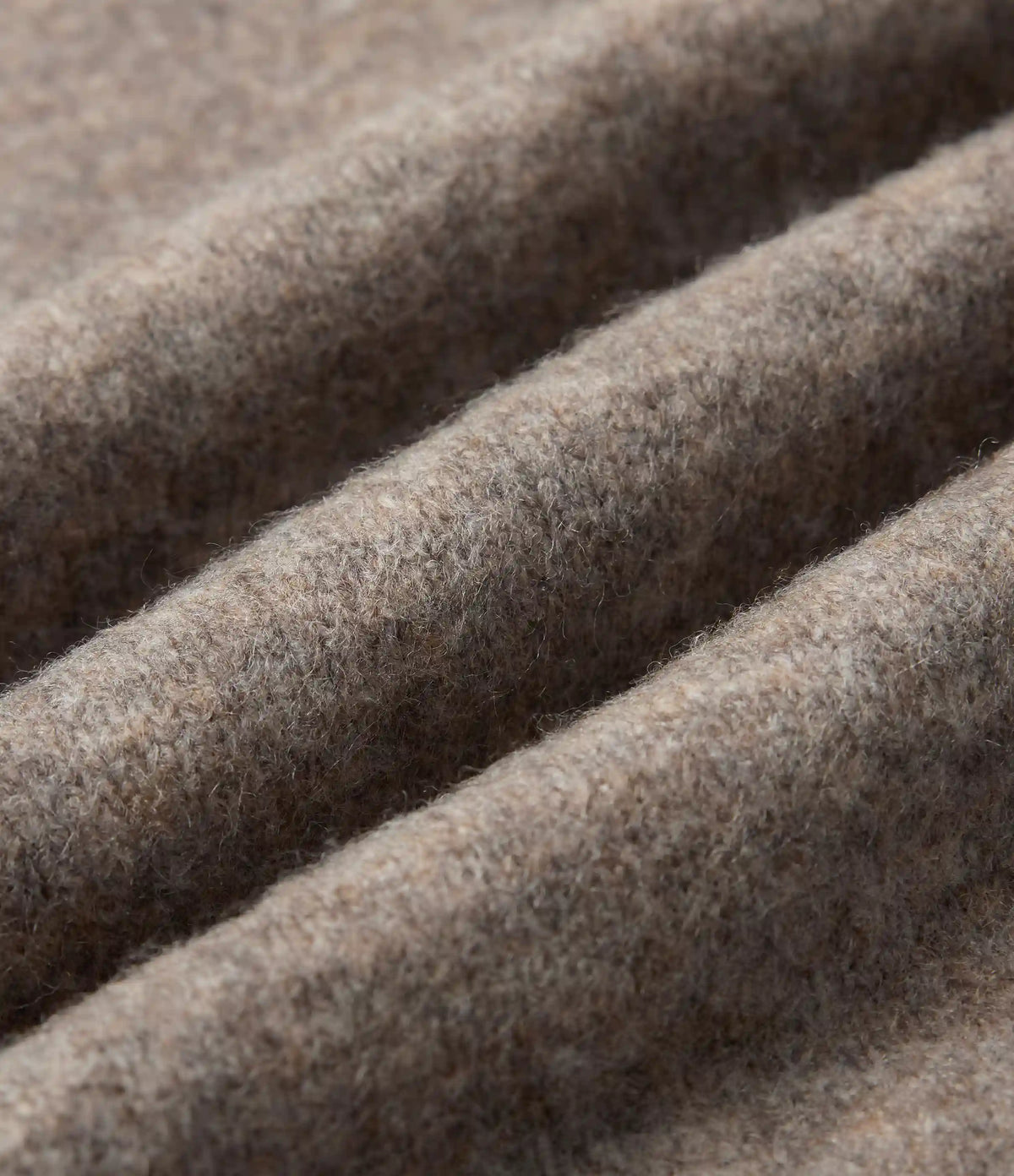 Round Neck Dropped Long Sleeve Work Wool-Blend Sweater
