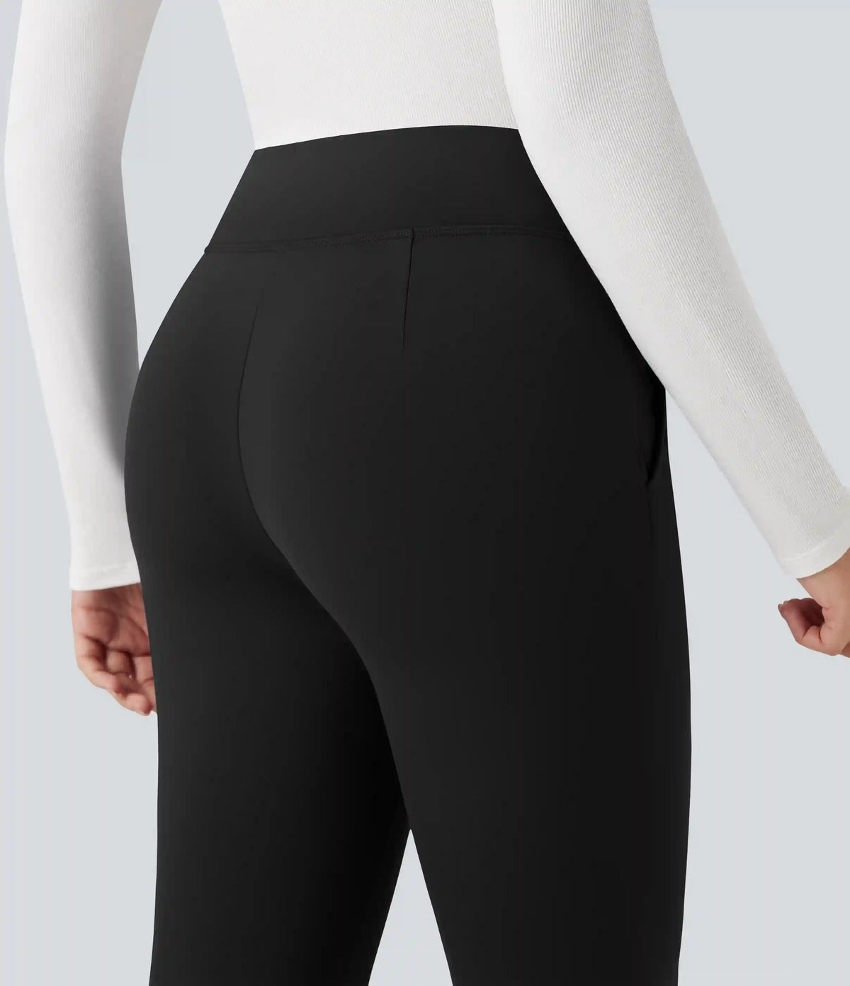SoftlyZero™ Plush Thermal V Shaped High Waisted Zipper Work Pants with Pockets