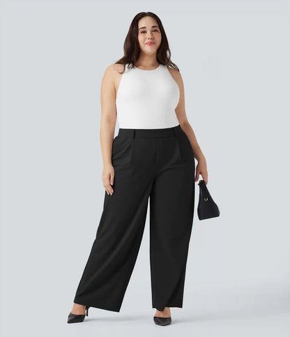 Halara Flex™ High Waisted Straight Leg Crepe Work Plus Size Pants with Pockets