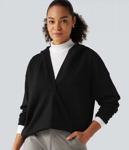 Hooded Dropped Shoulder Long Sleeve Work Sweatshirt