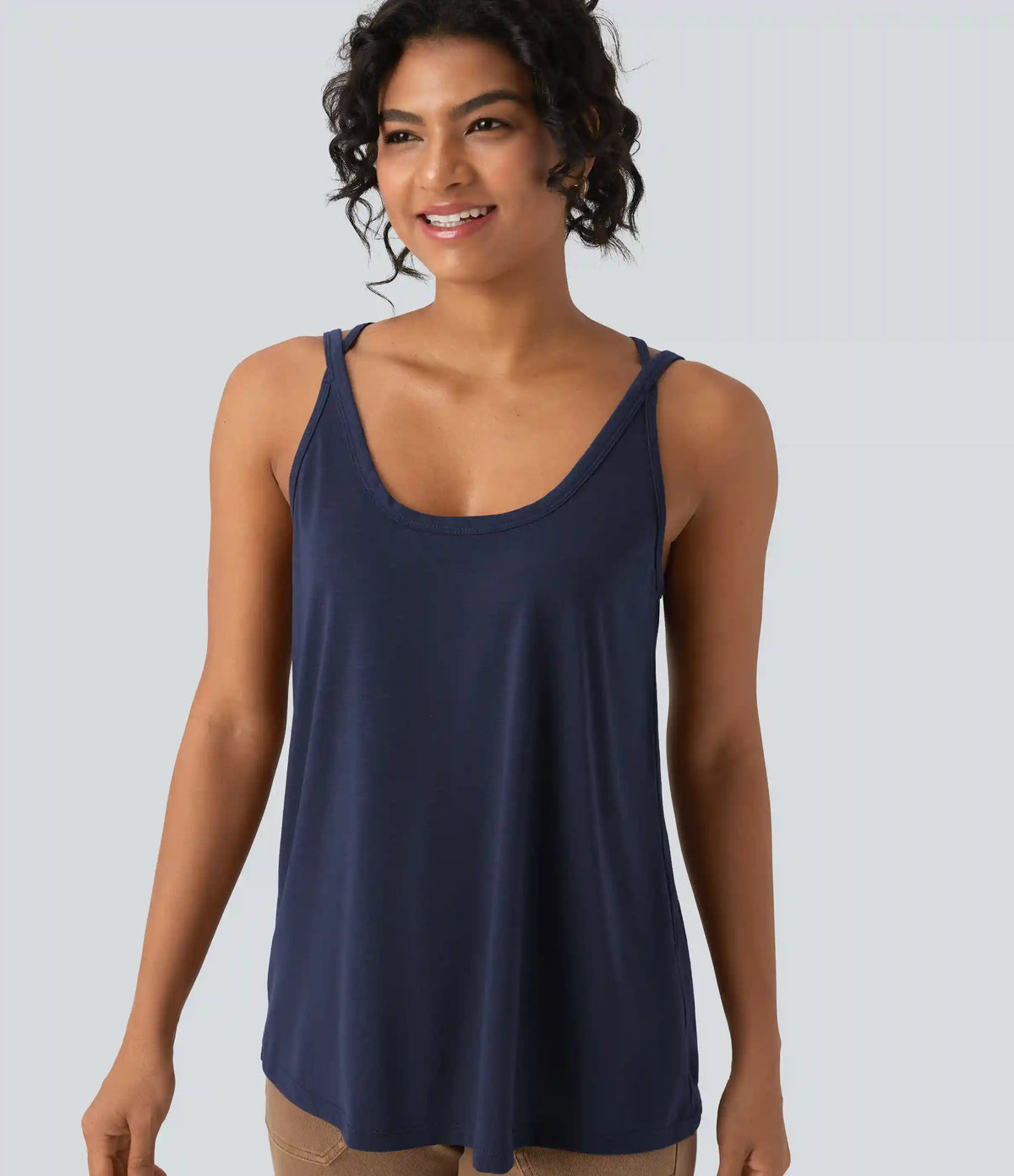 U Neck Relaxed Casual Tank Top