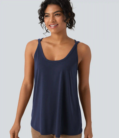 U Neck Relaxed Casual Tank Top