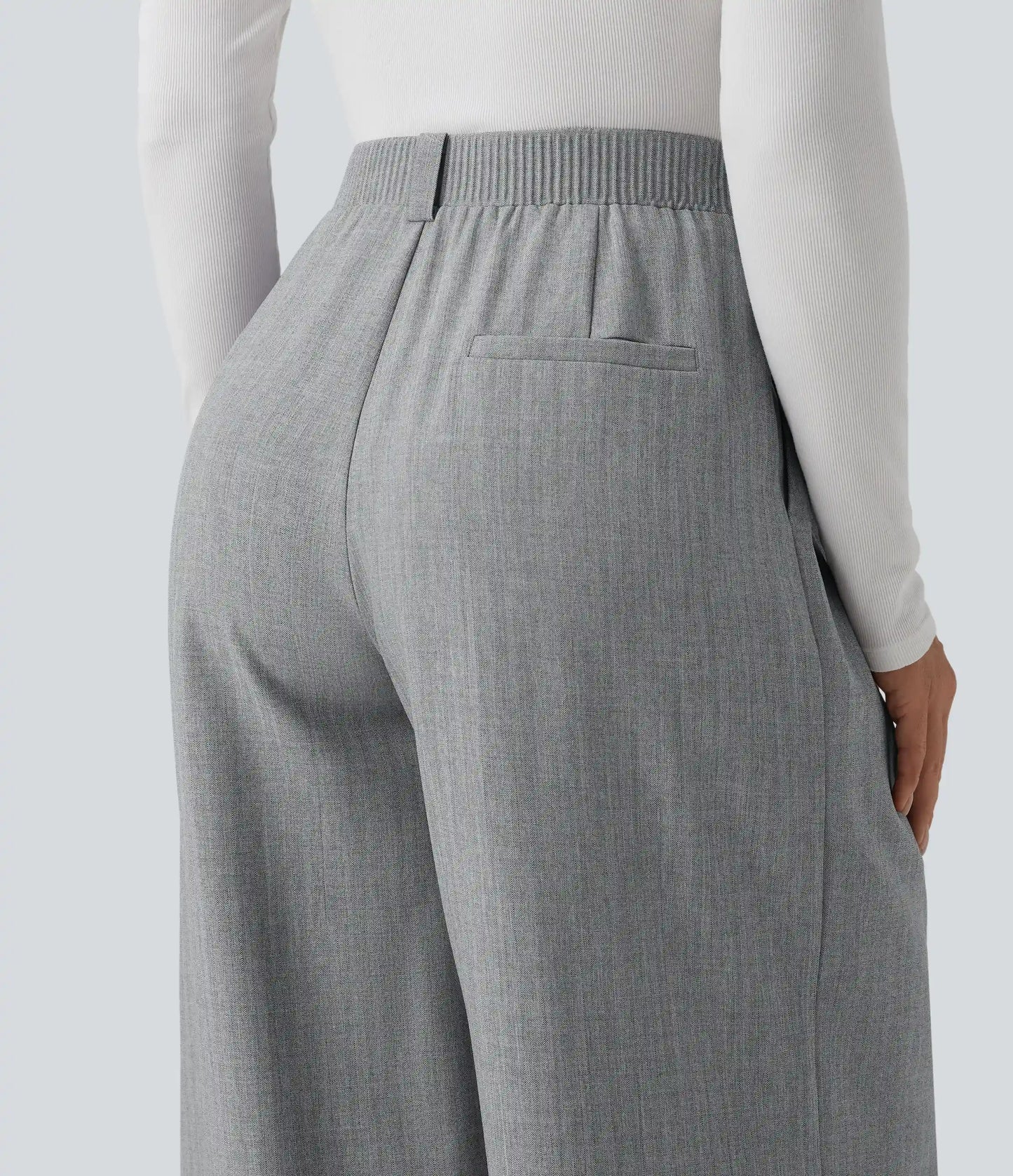 High Waisted Wide Leg Baggy Work Pants with Pockets