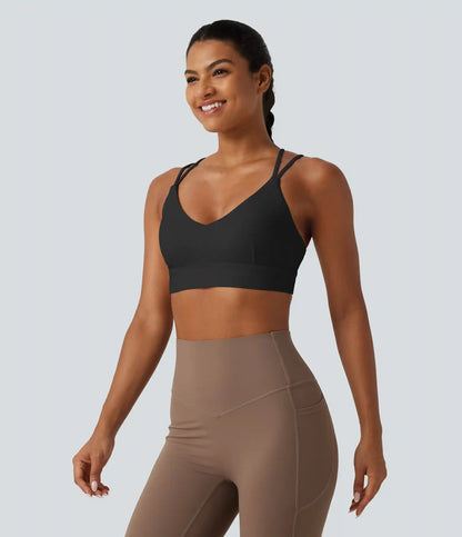 SoftlyZero™ Plush Low Support Built-in Bra Crisscross Yoga Sports Bra