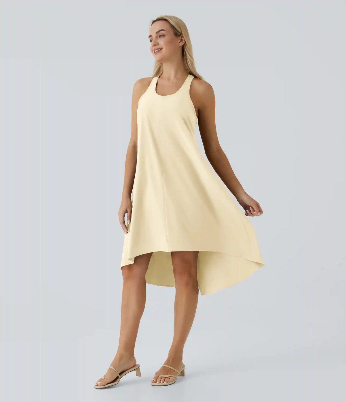 Breezeful™ RacerPocket High Low Flowy Midi Quick Dry Casual Dress