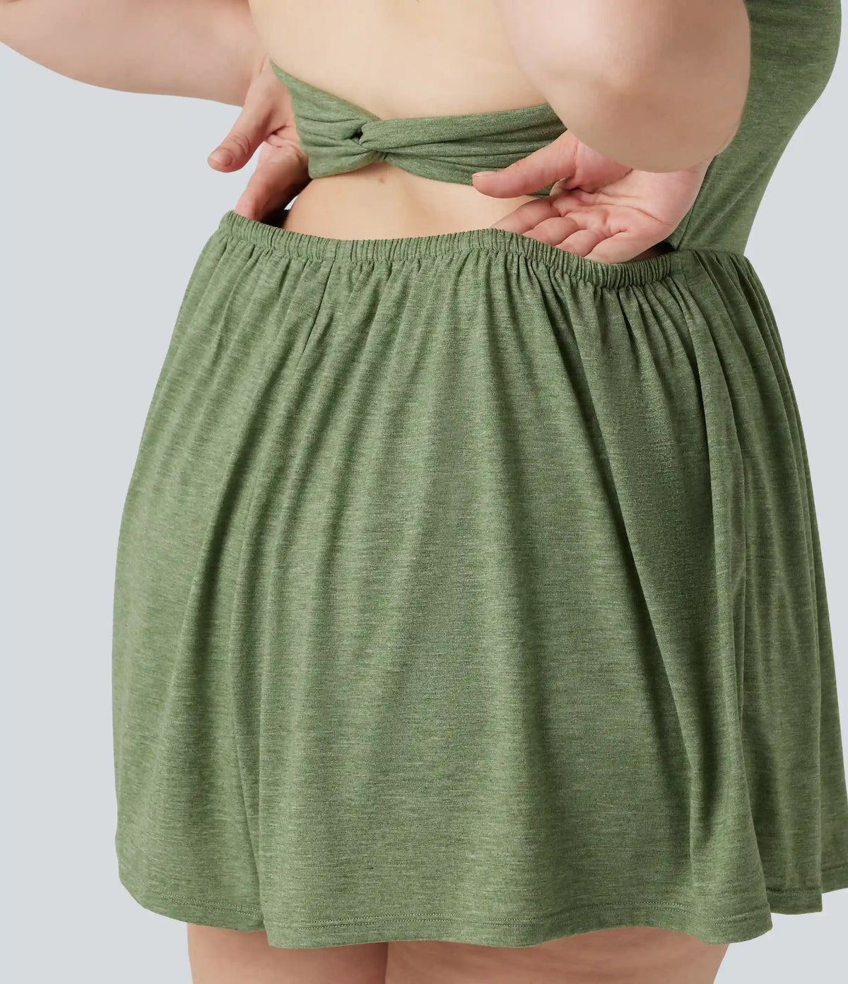 Plus Size Padded 2-in-1 Romper with Pockets-Easy Peezy Edition