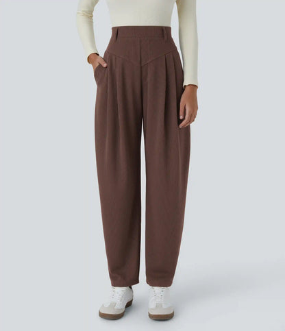 Halara Flex™ Ribbed High Waisted Pocket Barrel Leg Work Pants