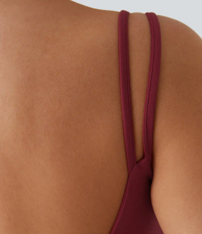 Double Straps Cropped Yoga Tank Top