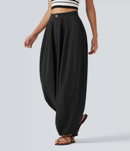 High Waisted Balloon Casual Pants with Pockets