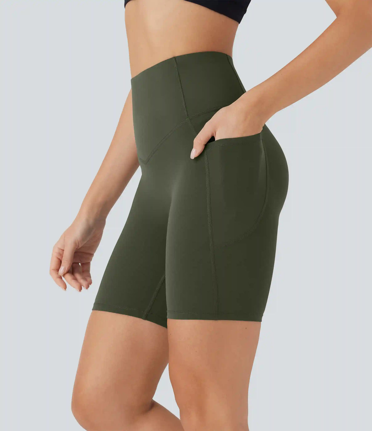 Halara UltraSculpt™ High Waisted Butt Lifting Tummy Control Pocket Shaping Training Biker Shorts 7''